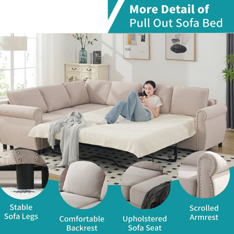 L shaped sofa sleeper best sale